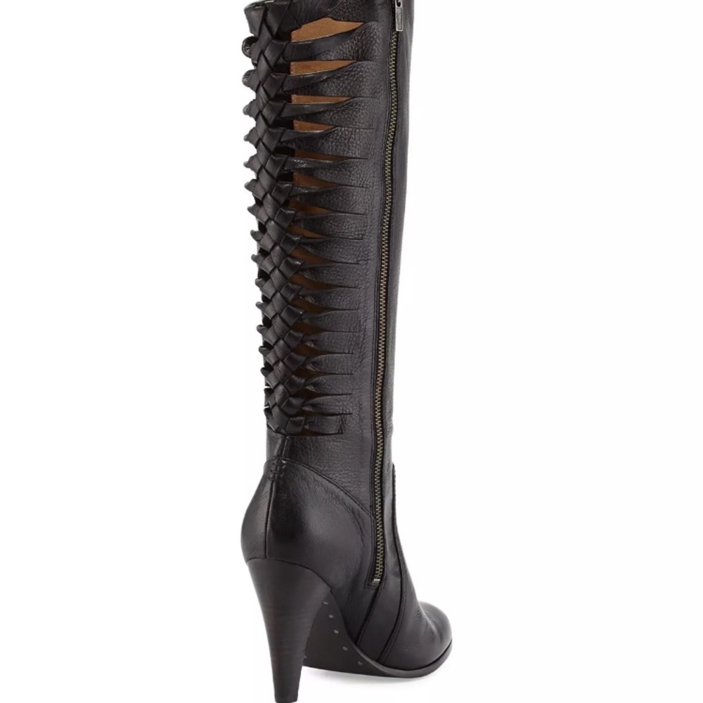 New Frye tall heeled boots twisted mikaela black 9 - Picture 6 of 8